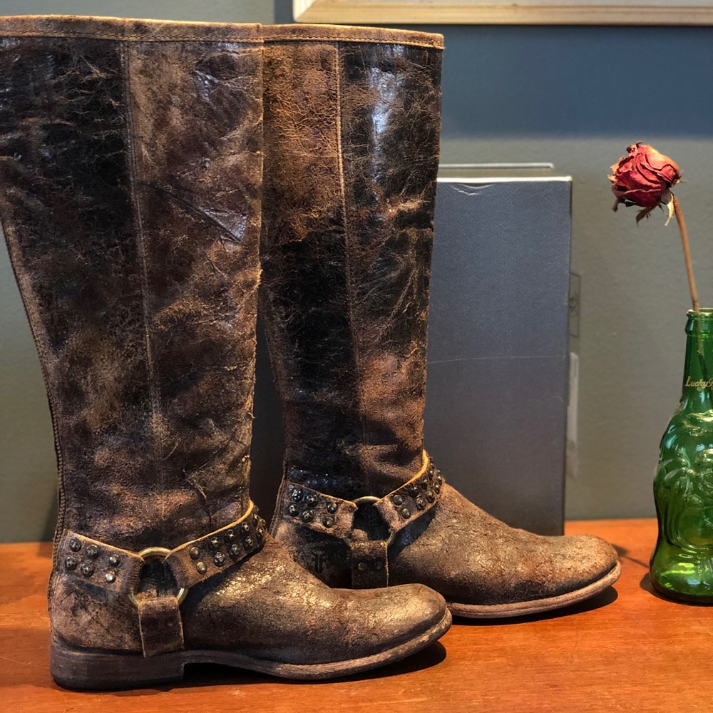 Distressed Frye Boots